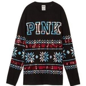 PINK Victoria’s Secret Christmas Sequin Longsleeve